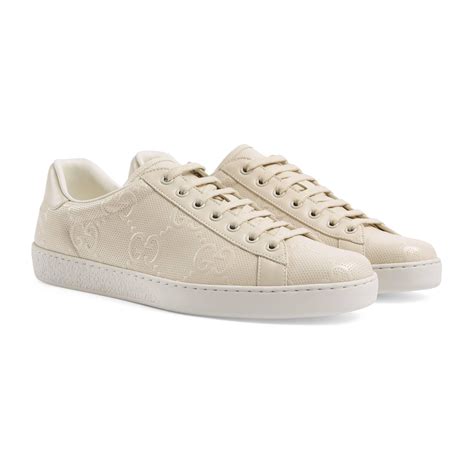 gucci white ace leather sneakers|Gucci ace gg suede sneakers.